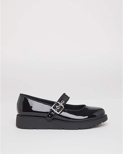 Simply Be Blue Chunky Mary Jane Extra Wide