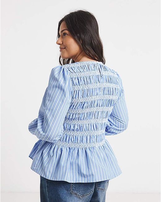 Simply Be Blue Poplin Blouse