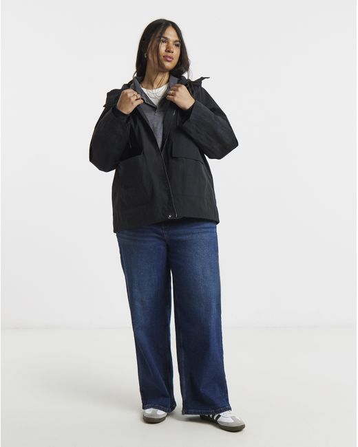 Simply Be Black Lightweight Tech Parka Jacket