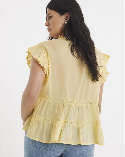 Simply Be Yellow Tiered Blouse