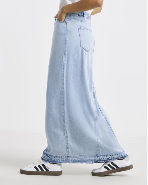 Simply Be Blue Light Was Lyocell Maxi Skirt