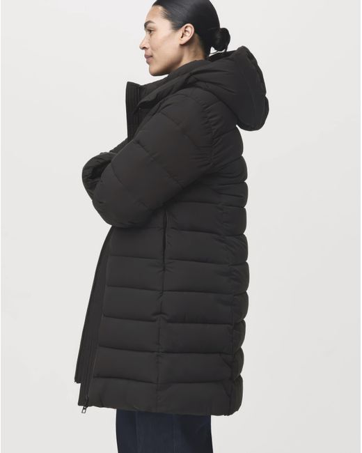 Mango Blue Double Zip Hooded Puffer Coat