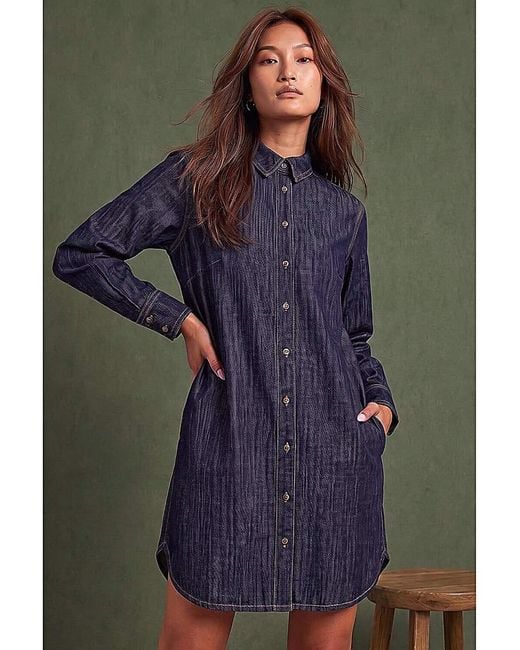 Roman Blue Roman Button Through Shirt Dress