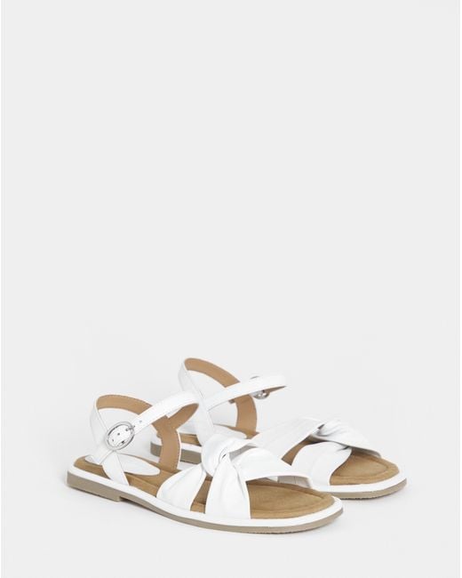 JD Williams White Soft Twist Two Part Sandals Ex Wide