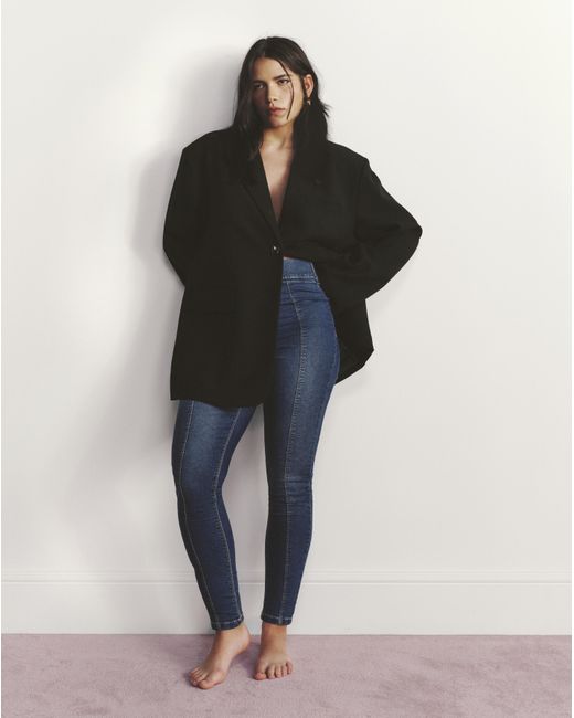 Simply Be Blue Seamed Skinny Jeggings