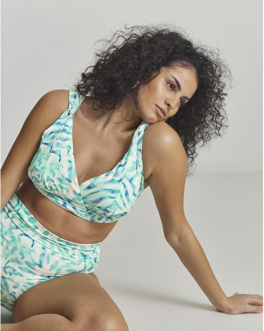 MAGISCULPT Blue Plunge Bikini Top