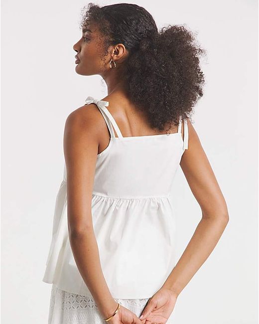 Simply Be White Tie Strap Cami