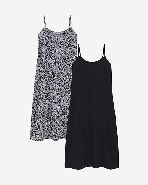 Simply Be White Leopard Print Value 2 Pack Nighties