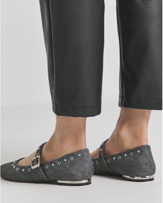 Simply Be Black Embellished Mary Jane Shoes Wide Fit
