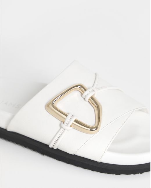 JD Williams Blue Oversized Trim Mule Sandal Ex Wide