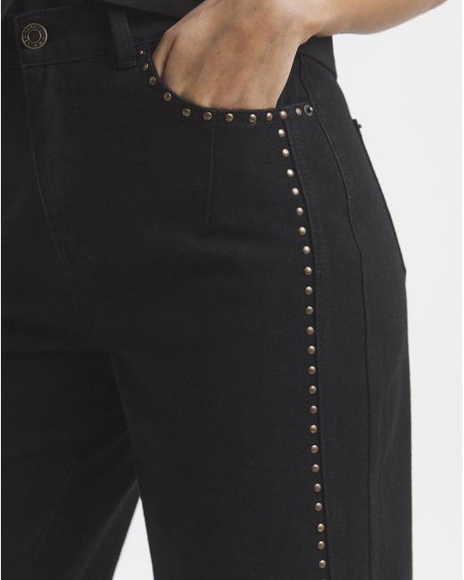 Simply Be Black Side Studded Barrel Jeans