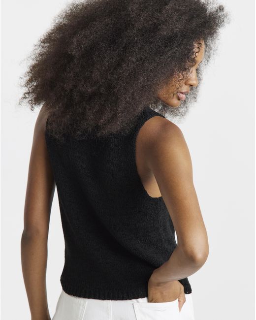 Simply Be Black Tape Yarn Knitted Waistcoat