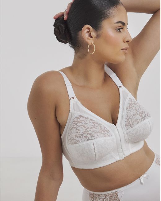 Pretty Secrets White Dotty Front Fastening Midi Bra