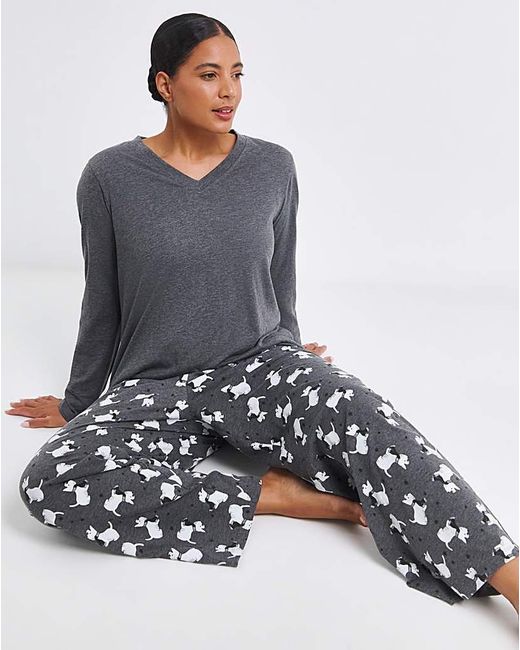 Pretty Secrets Gray Scotty Dog Value Pj Set