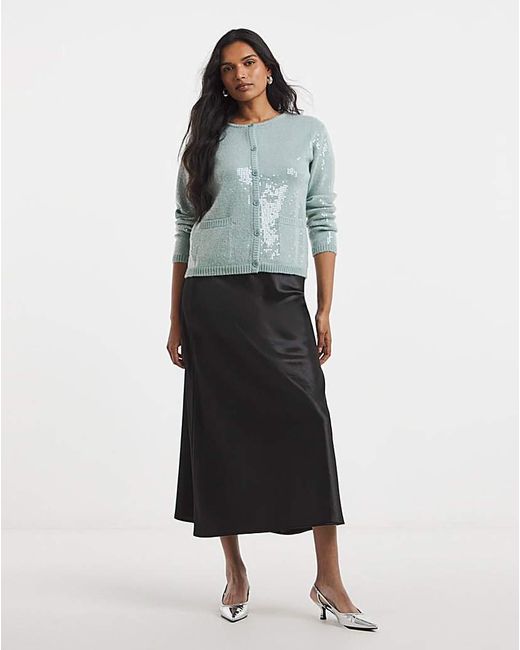 Simply Be Gray Clear Sequin Cardigan