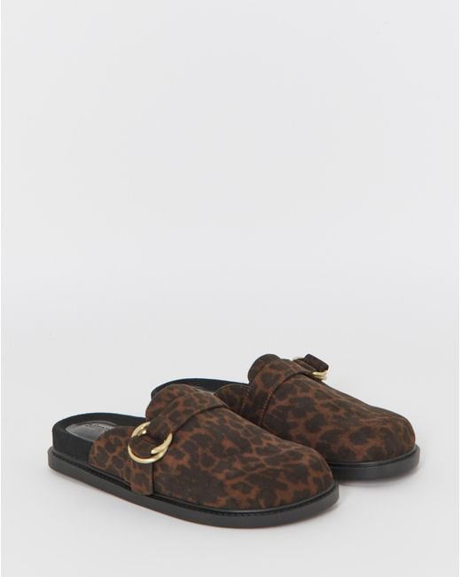Simply Be Black Buckle Flat Mule Extra Wide