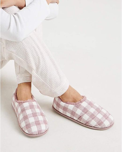 JD Williams Pink Checkered Full Slipper Ex Wide