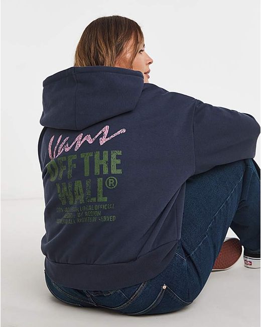 Vans Blue Ladywell Retro Zip Cropped Hoodie
