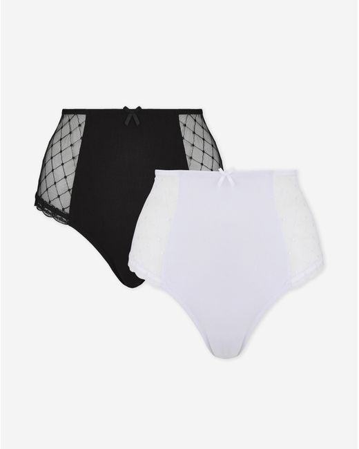Pretty Secrets Black 2 Pack Rachel Embroidery Deep Brief