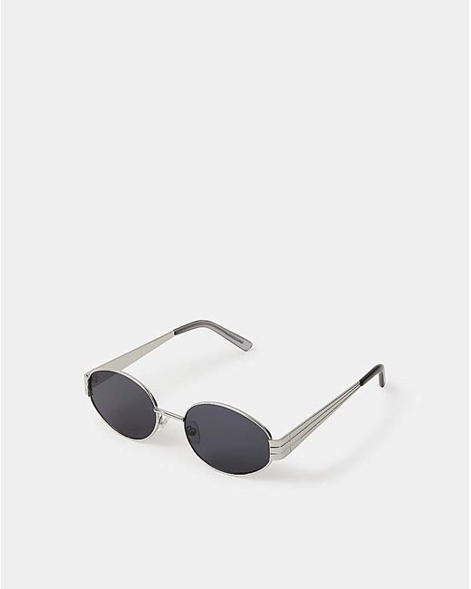 Accessorize White Metal Oval Sunglasses