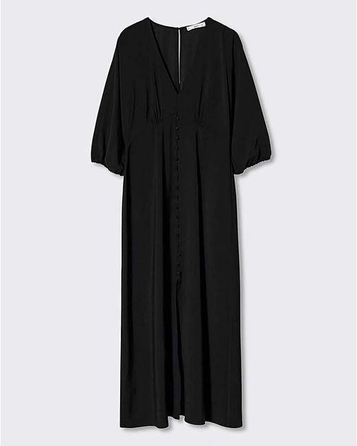 Mango Black Buttoned Midi Dress