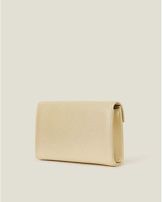 Accessorize Natural Metallic Envelope Clutch Bag