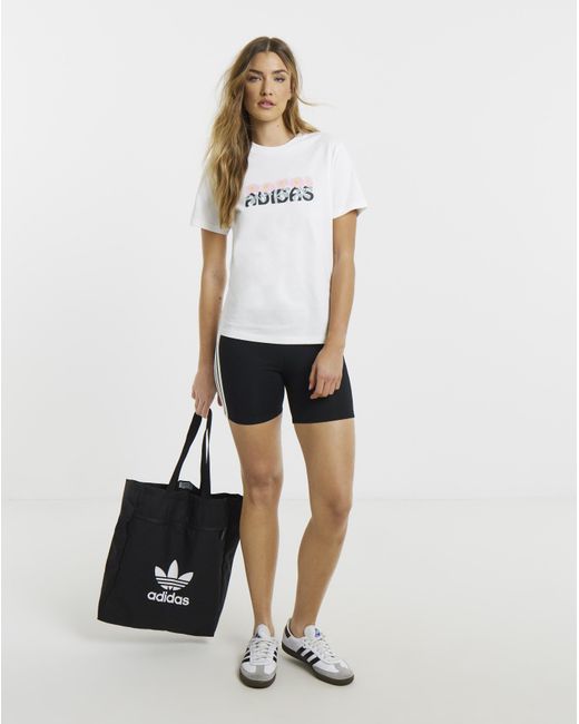 Adidas White Softside Floral T-Shirt