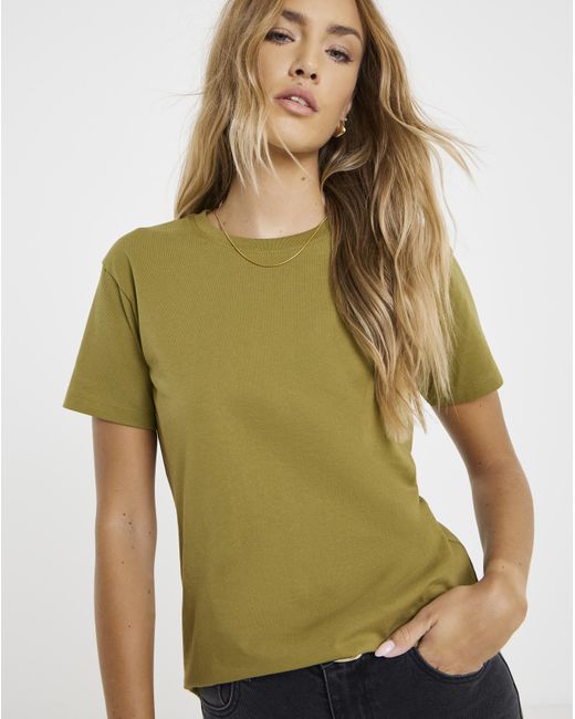 Simply Be Green Slub Slim Fit Crew Neck T-Shirt