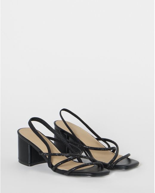 Simply Be Natural Strappy Low Block Heels Extra Wide Fit