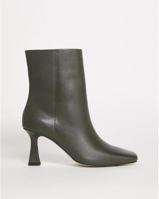JD Williams Green Leather Square Toe Boot Eee Fit