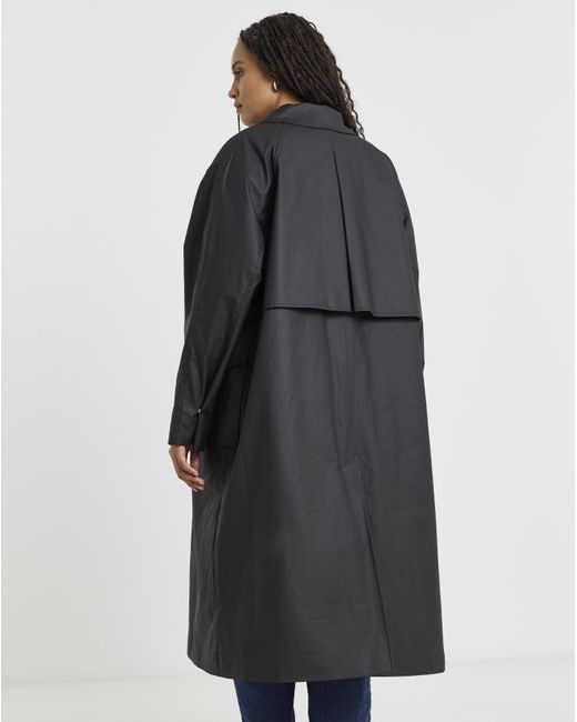 Simply Be Blue Premium Wax Look Rain Coat