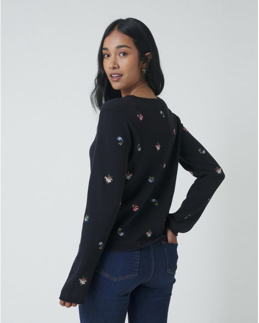 Nobody's Child Blue Nc Embroidered Cardigan