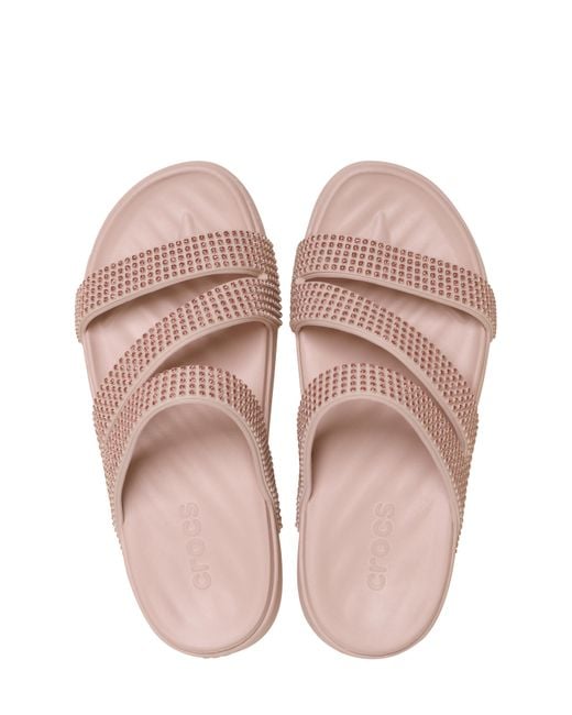 CROCSTM Pink Getaway Gems Strappy Sandals