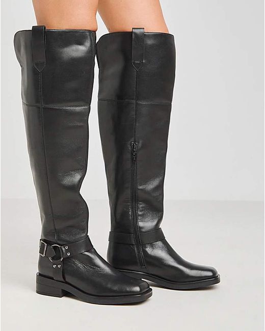 Simply Be Over Knee Western Boot Harness Exwide Sc in Black Lyst UK