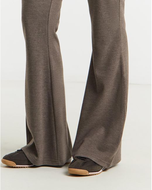 Simply Be White Cut & Sew Rib Flared Joggers