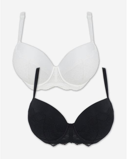 Pretty Secrets Black 2 Pack Boost Plunge Bras