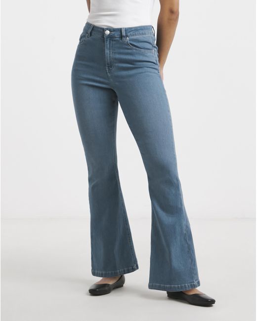 Simply Be Blue Flared Highwaist Super Stretch