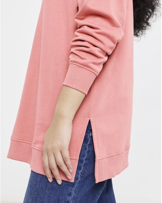 Simply Be Pink Side Split Sweatshirt Tunic