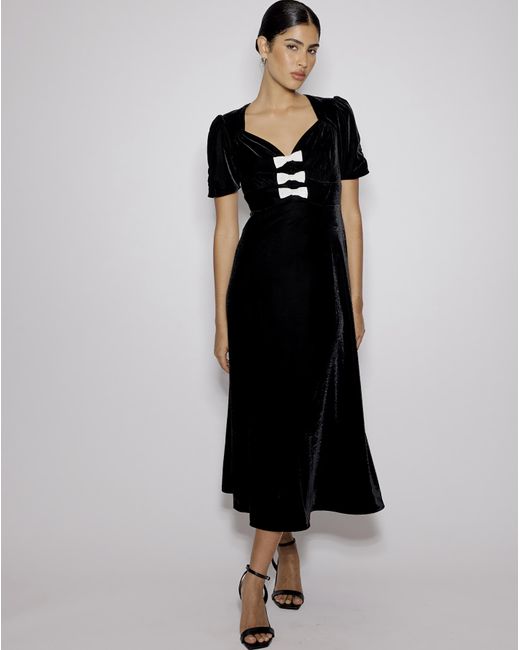 Nobody's Child Black Eleanor Velvet Midi Dress