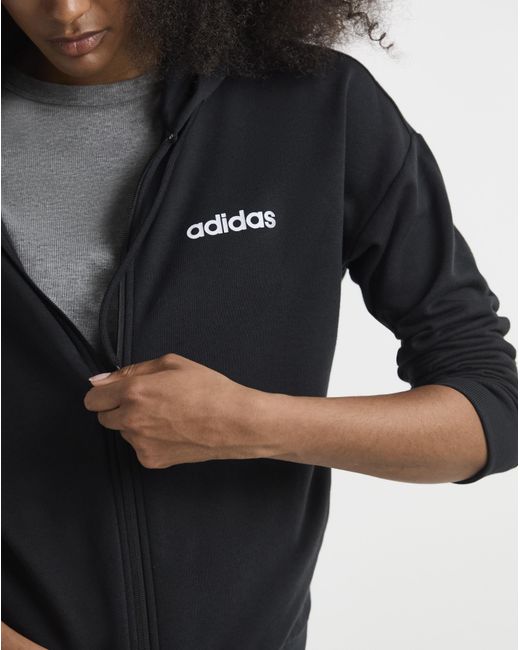 Adidas Black Linear French Terry Hoodie