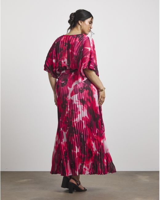 Joanna Hope Pink Pleated Maxi Dress