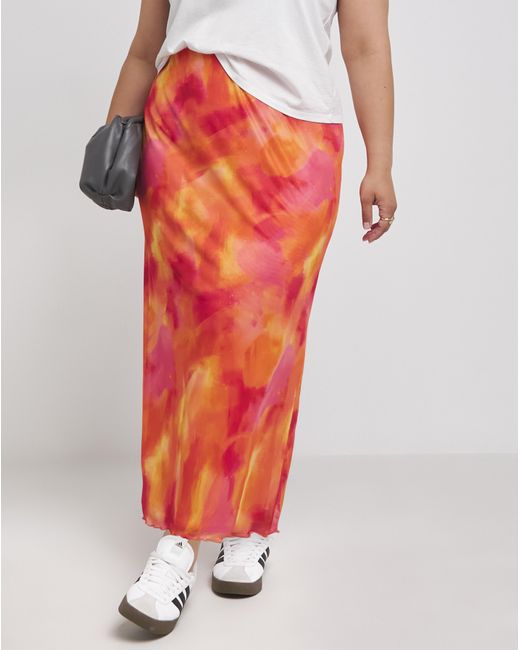 Simply Be Red Midaxi Skirt