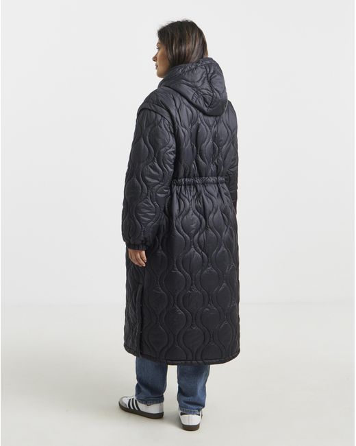 Simply Be Blue Adjustable Waist Quilted Coat