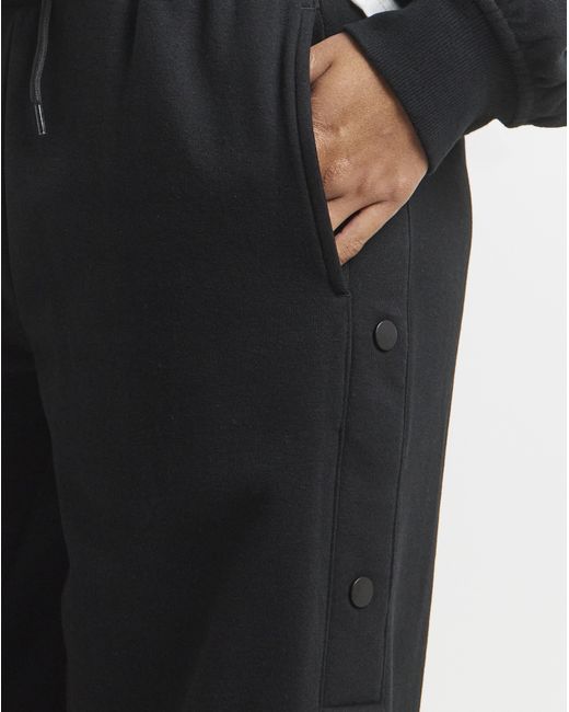 Simply Be Black Half Popper Wide Leg Joggers