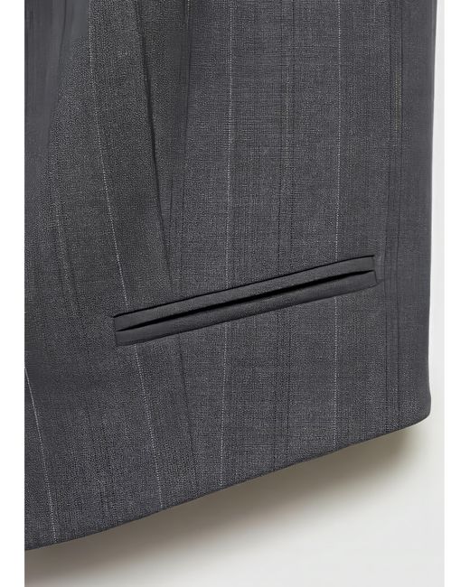Mango Blue Tauro Pinstripe Vest