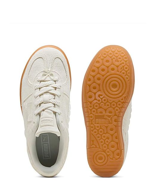 PUMA White Palermo Elevata Suede Trainers