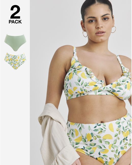 Simply Be White Value 2 Pack Bikini Briefs