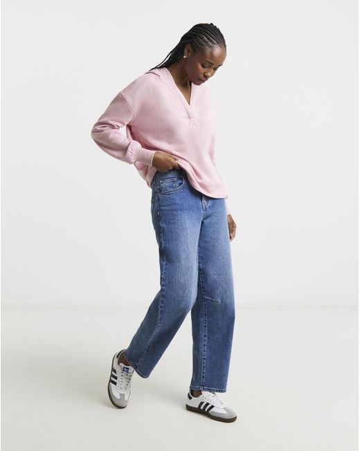 Simply Be Pink V Neck Hoodie