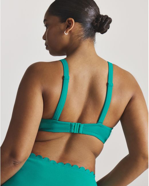 MAGISCULPT Blue Scallop Edge Bandeau Bikini Top