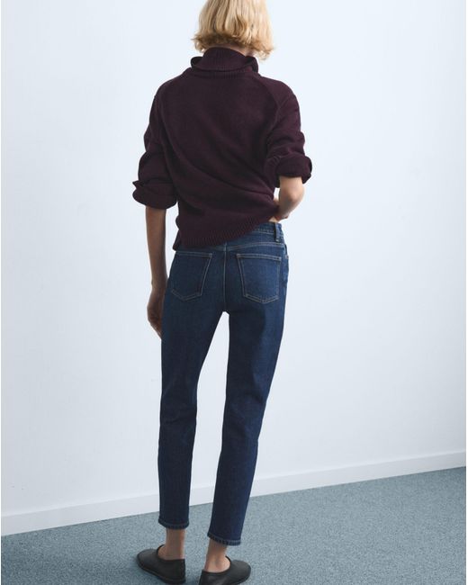 Mango Blue Comfort High-Rise Crop Mom Jean